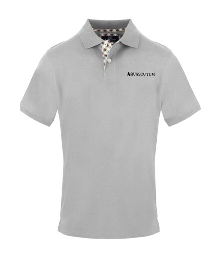Polo Motif/style Logo Brodé Homme Gris Aquascutum