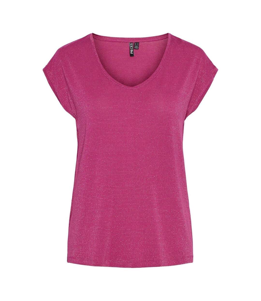 T-shirt Femme Rose Fuchsia Pieces-1