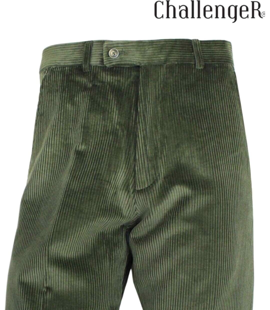 CHALLENGER FELIX1 — Pantalon velours vert foncé : l'élégance confortable au quotidien-3