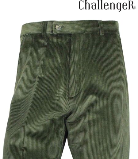 CHALLENGER FELIX1 — Pantalon velours vert foncé : l'élégance confortable au quotidien