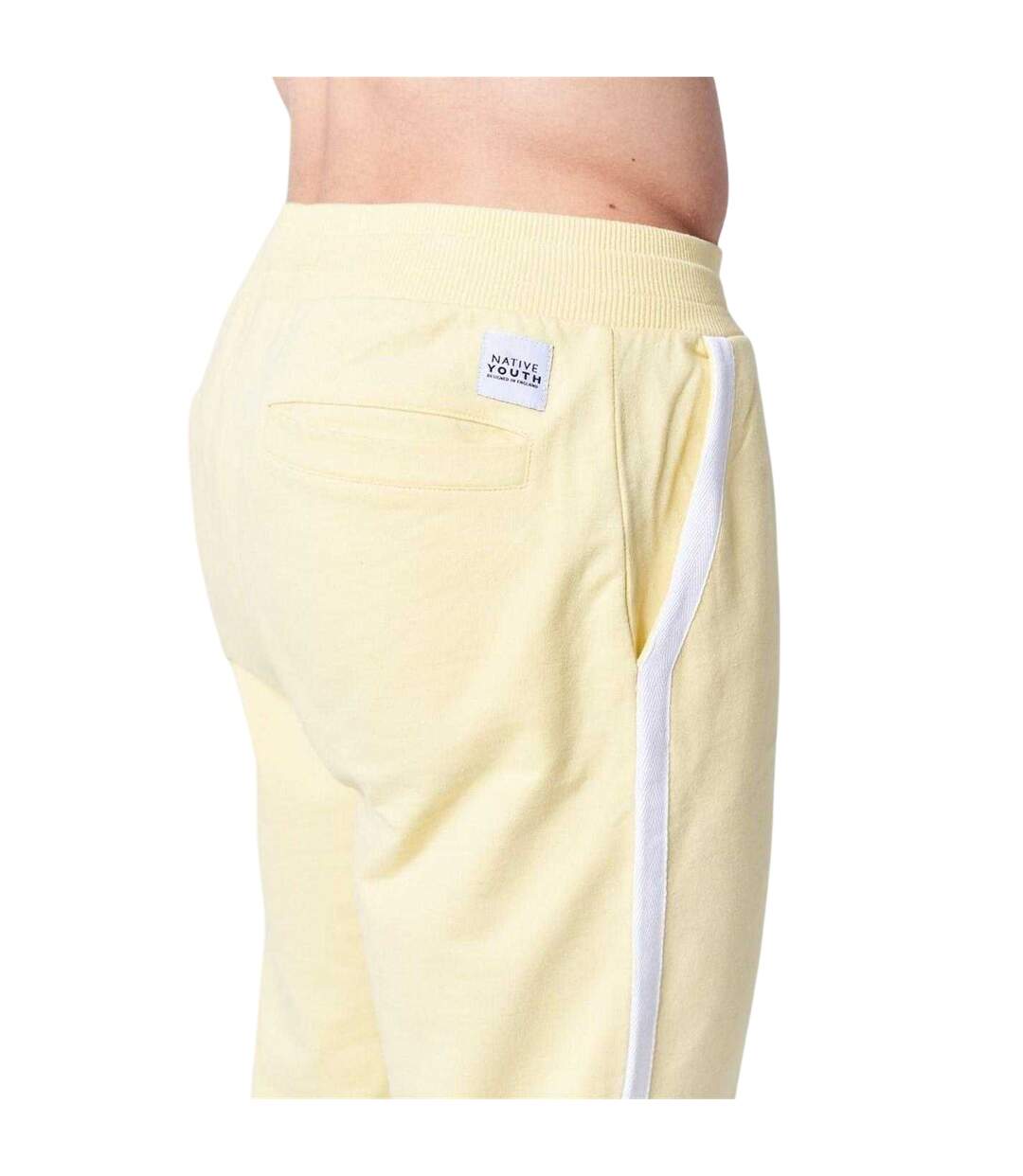 Mens Side Stripe Slim Joggers Yellow Native Youth-3