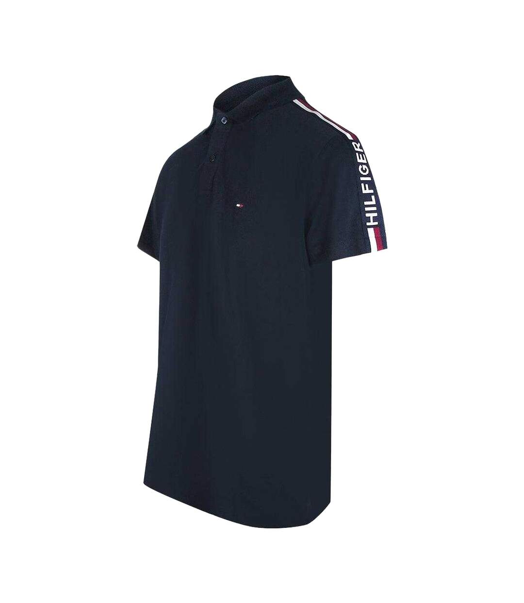 Mens Taped Sleeve Polo Shirt Navy Blue Tommy Hilfiger-3