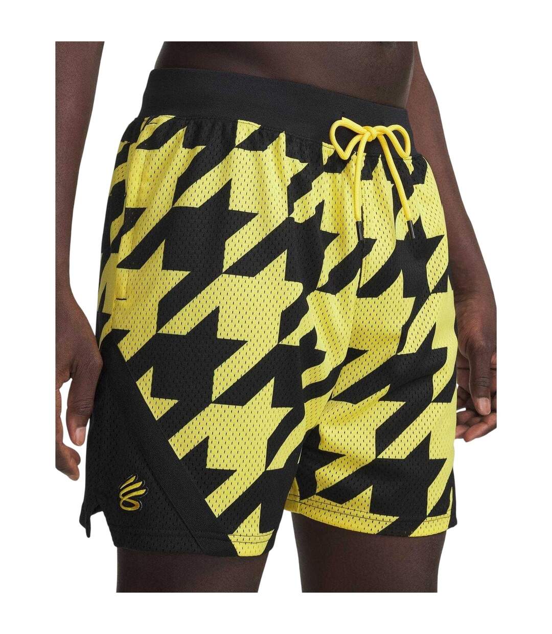 Mens Curry Houndstooth Basketball Shorts Black Under Armour-4