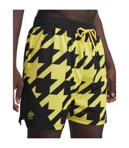 Mens Curry Houndstooth Basketball Shorts Black Under Armour