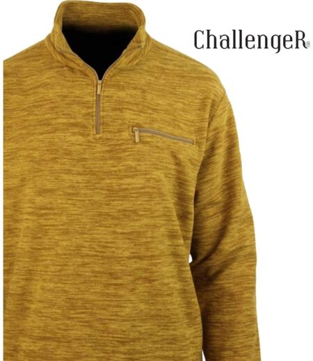 CHALLENGER CARIBOU7 — Sweat polaire camel chiné : chaleur et aisance au quotidien