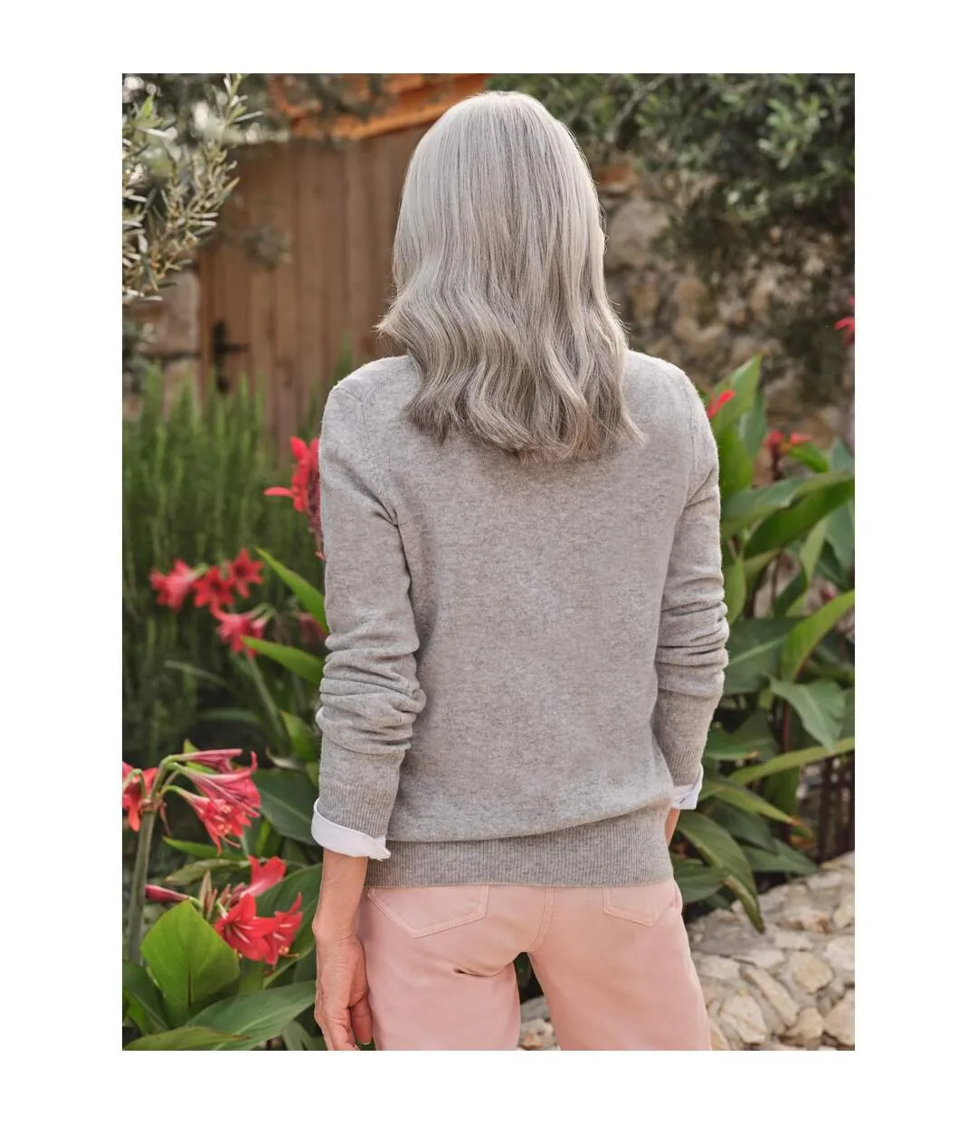 Womens/ladies Cashmere V Neck Jumper Marble WoolOvers-2