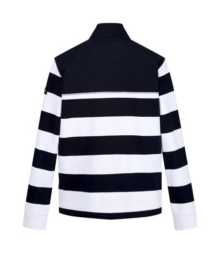 Mens agilno striped half zip fleece top navy/white Regatta