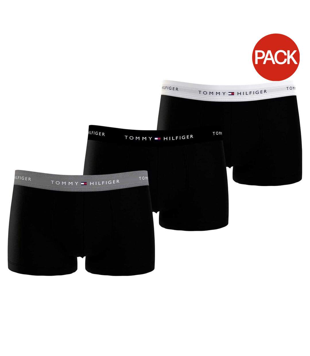 Pack Of 3  Mens Cotton Blend Classic Boxer Shorts  Black Grey White Tommy Hilfiger-2
