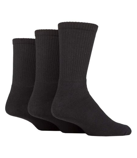 3 Pack Mens Plain Crew Sport Socks - Soft Cotton Everyday Athletic Socks