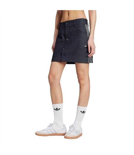 Mini Jupe Motif/style 3 Rayures Femme Denim Indigo Adidas