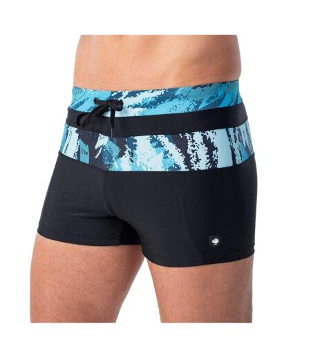 Short De Bain Motif/style Panneau Contrasté Tahu Homme Noir Bleu Aquawave