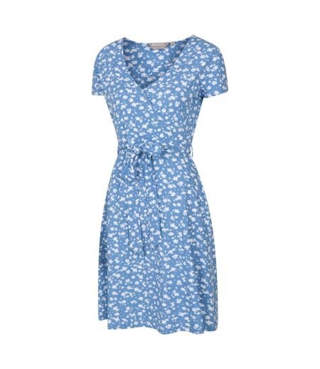 Womens/ladies Santorini Jersey Uv Protection Wrap Dress Blue Mountain Warehouse