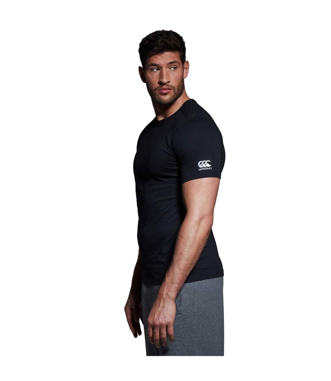 Mens Club Plain T-shirt Black Canterbury-4