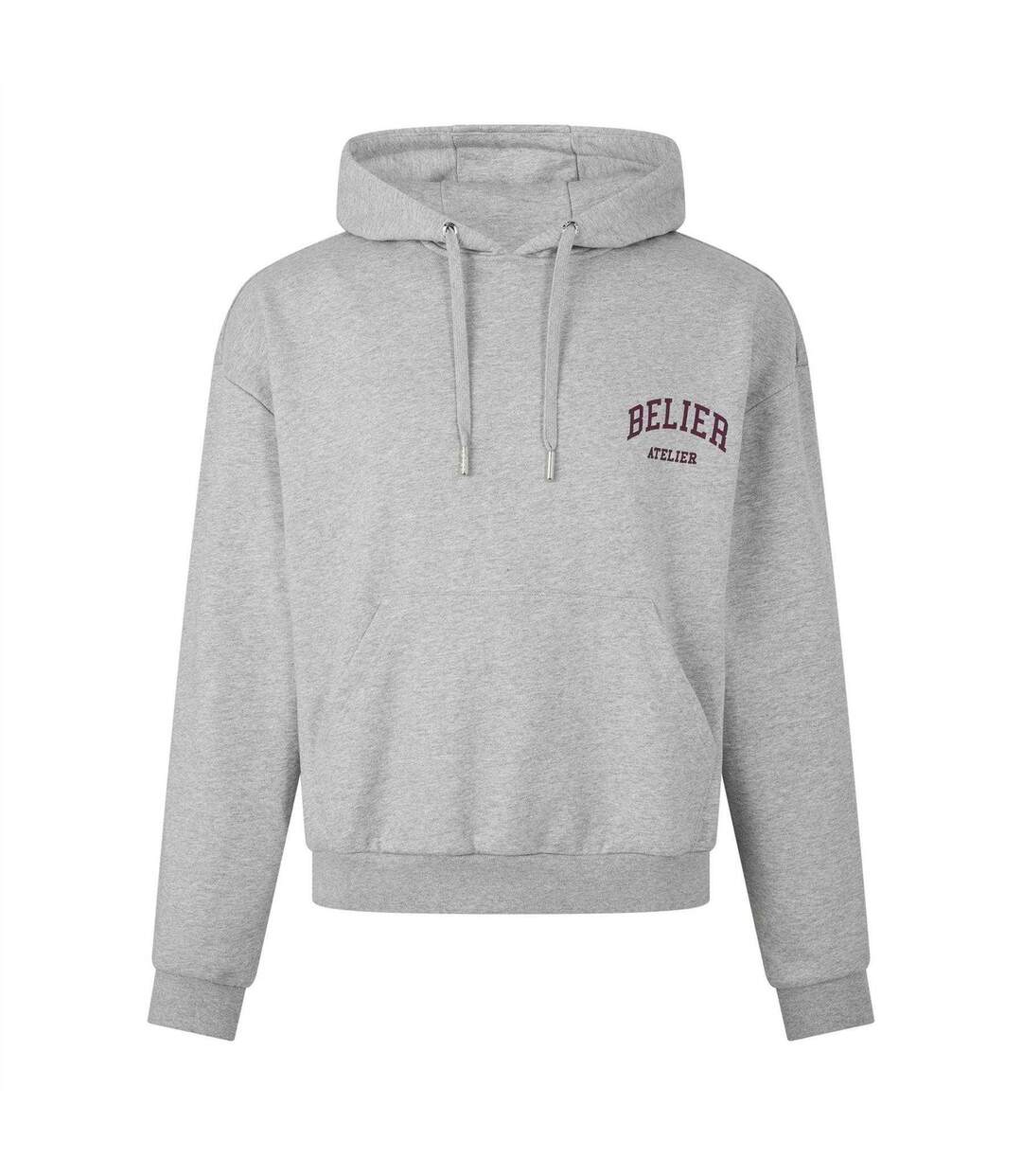 Mens Campus Logo Hoodie Grey Marl Belier-1
