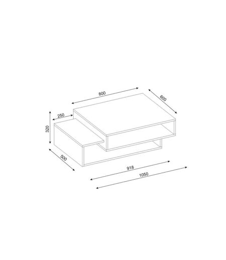 Table basse design scandinave Taby - L. 105 x H. 32 cm - Marron noix