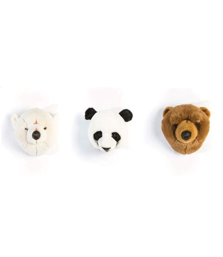 Peluche trophée mini set de 3 petites têtes Ours
