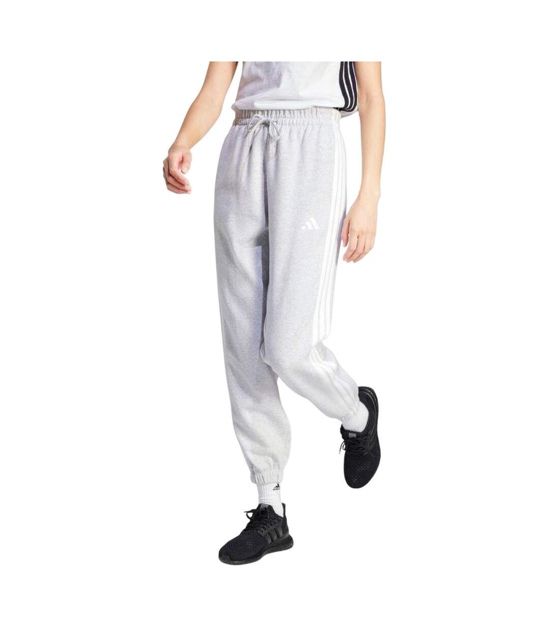 Pantalon De Jogging Style 3 Rayures Essentials Femme Gris Adidas-1