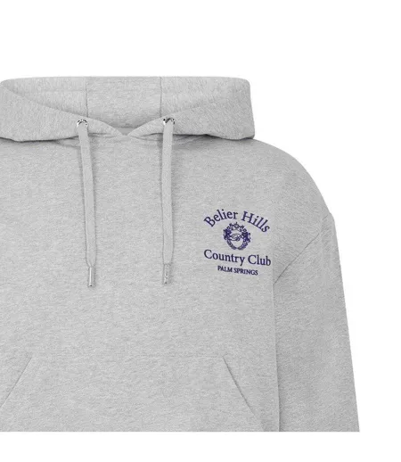 Mens Country Club Cotton Hoodie Grey Marl Belier