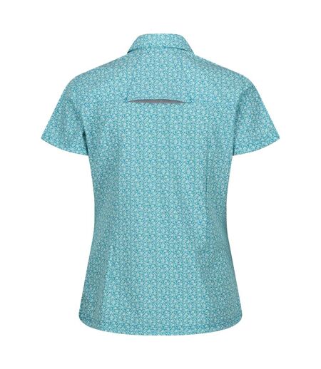 Womens/ladies floral packaway short-sleeved travel shirt tahoe blue Regatta