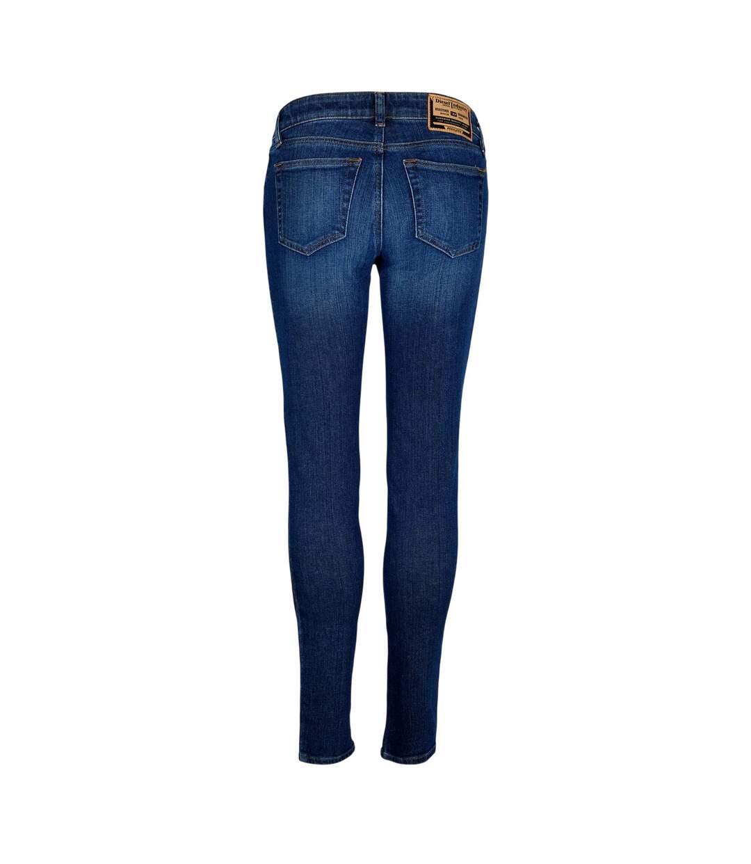 Womens/ladies Mid Rise Straight Leg Jeans Blue Denim Diesel-3