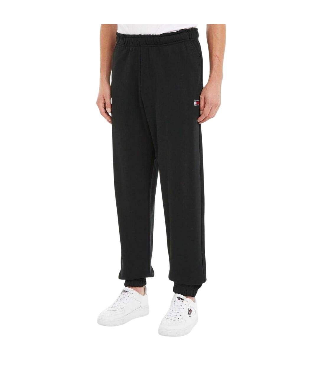 Mens Cotton Badge Jogging Bottoms Black Tommy Jeans-3