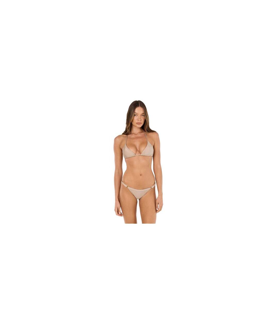 Haut De Maillot De Bain Motif/style Triangle Femme Beige Grace-1