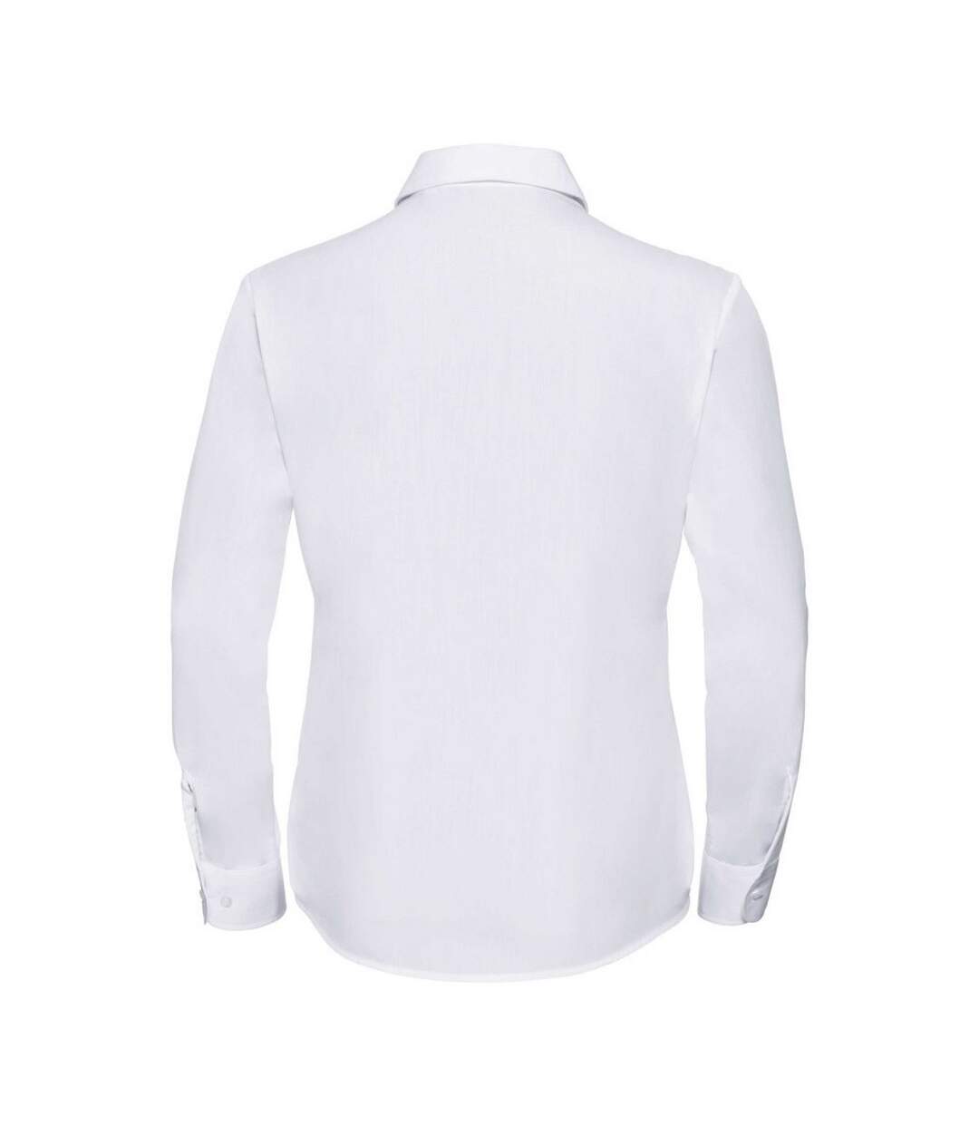 Womens/ladies Poplin Easy-care Long-sleeved Formal Shirt White Russell Collection-2
