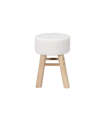 Tabouret en Tissu Bouclette Hera 40cm Blanc