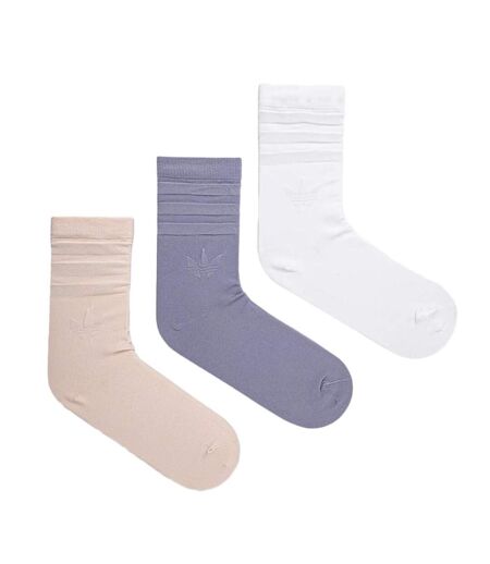 x3 paires de chaussettes rose/violet/blanc femme adidas jj4305