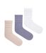 x3 paires de chaussettes rose/violet/blanc femme adidas jj4305-1