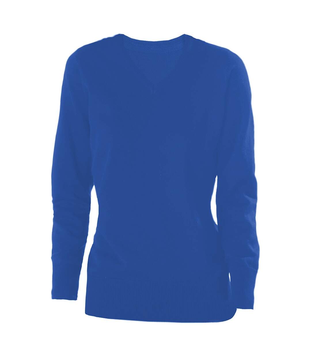 Kariban Womens/Ladies Cotton Acrylic V Neck Sweater (Light Royal)