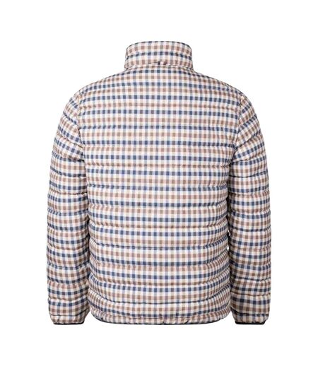 Doudoune Matelassée Sport Motif/style À Carreaux Homme Beige Aquascutum