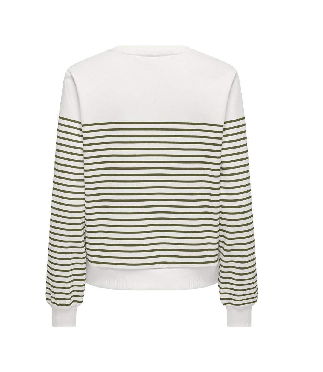 Sweat blanc/vert femme only bine-2