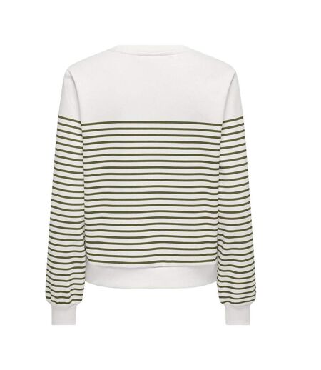 Sweat blanc/vert femme only bine