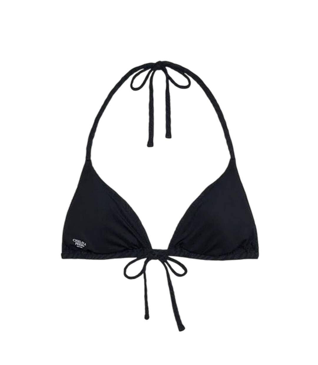 Womens/ladies Twist Triangle Shell Bikini Top Black Chelsea Peers-3