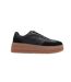Womens/ladies Casual Low Wedge Trainers Black Where´s That From-2