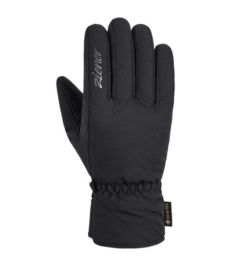 Womens/ladies Gore-tex Quilted Ski Gloves Black Ziener