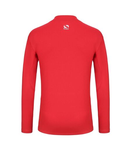 Mens Mock Neck Base Layer Top Red Sondico