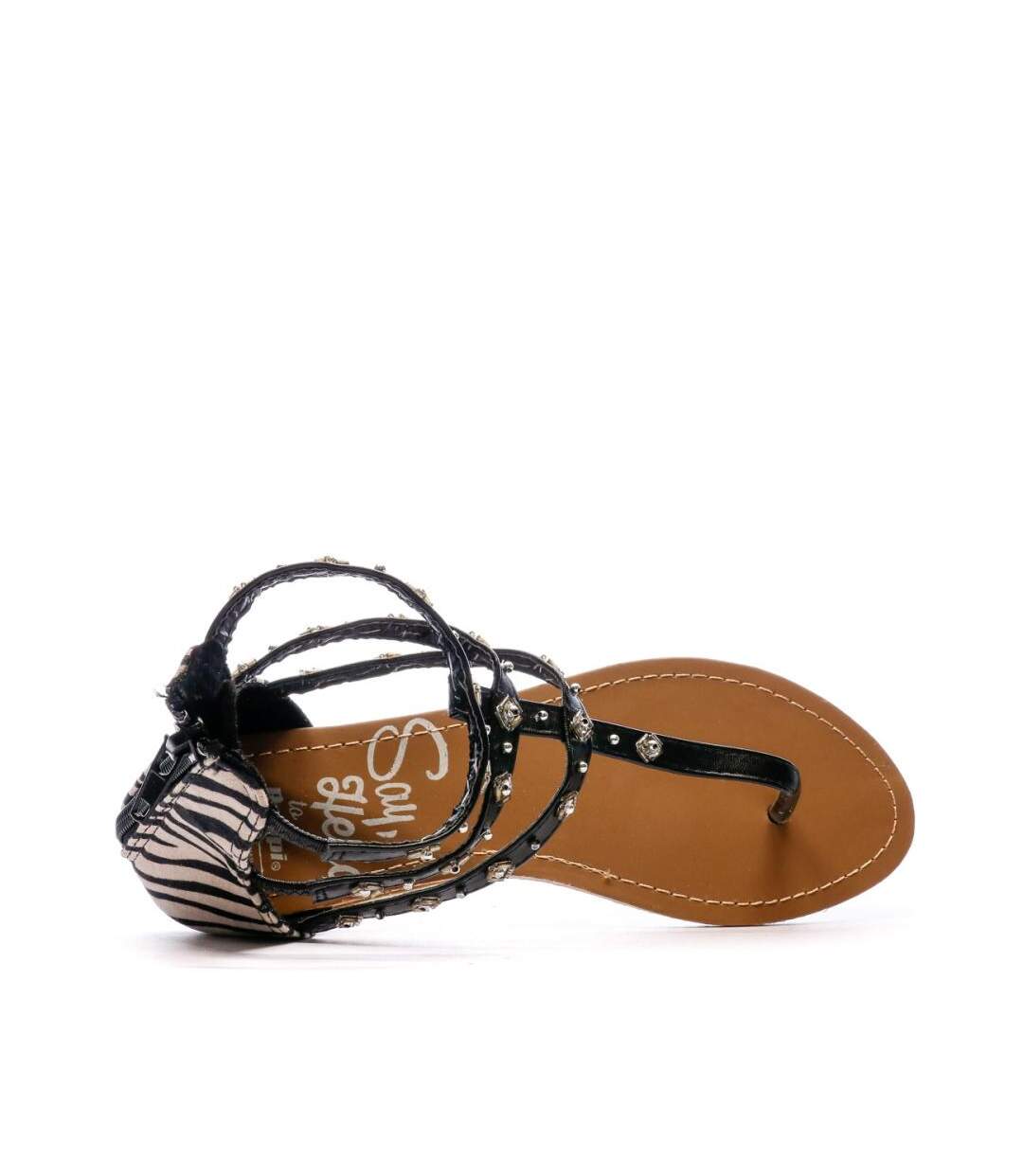 Sandales noir/zèbre femme beppi-4