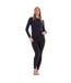 Ensemble De Pyjama Long Motif/style Côtelé Femme Noir Keanu-4