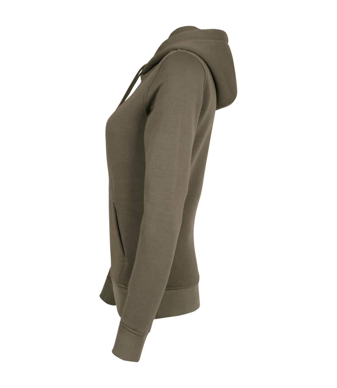 Sweat À Capuche Femme Vert Sombre Build Your Brand-3