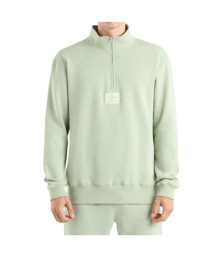 Mens Logo Quarter Zip Fleece Top Frosty Green Umbro