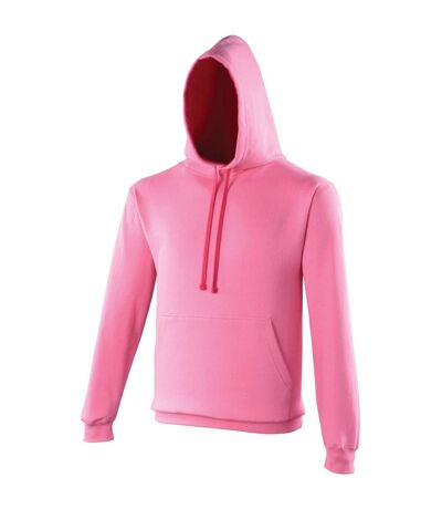 Awdis Varsity Hooded Sweatshirt / Hoodie (Hot Pink / French Navy) - UTRW165