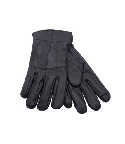 Heatguard Mens Thinsulate Touchscreen Leather Gloves (Black