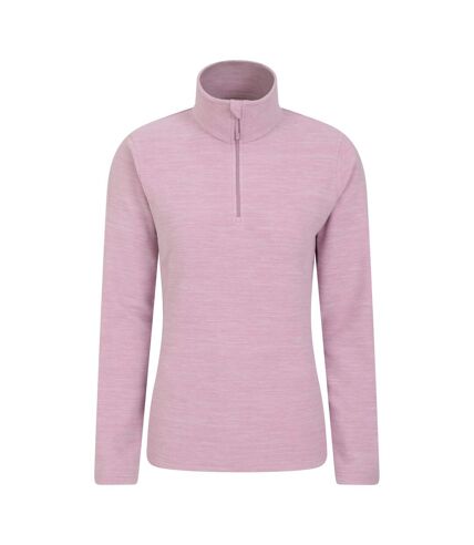 Womens/ladies snowdon melange fleece top light pink Mountain Warehouse