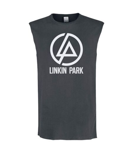 Unisex Adult Circle Logo Linkin Park Sleeveless Tank Top Charcoal Amplified
