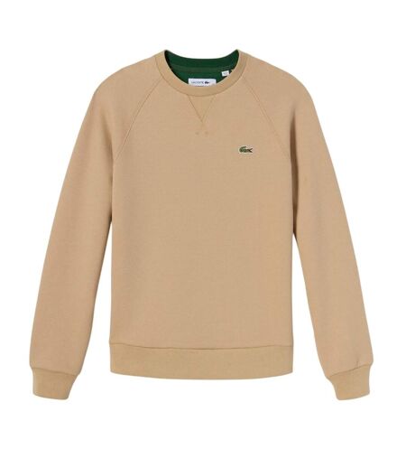 Womens/ladies Pique Crew Neck Sweatshirt Beige Lacoste