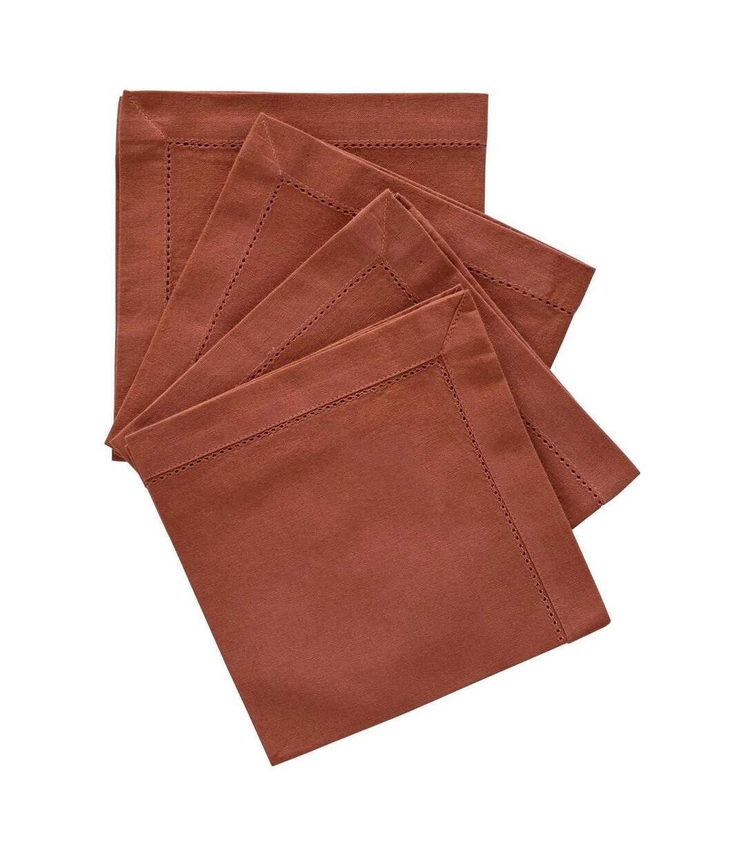 Lot de 4 Serviettes de Table Jane 40x40cm Terracotta-1
