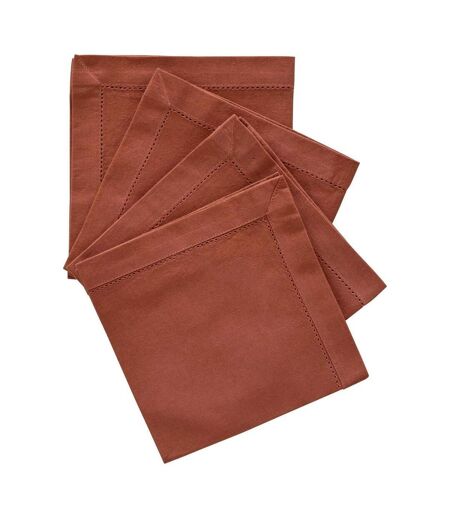 Lot de 4 Serviettes de Table Jane 40x40cm Terracotta