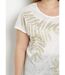 T-shirt col rond maille flammée motif doré-4